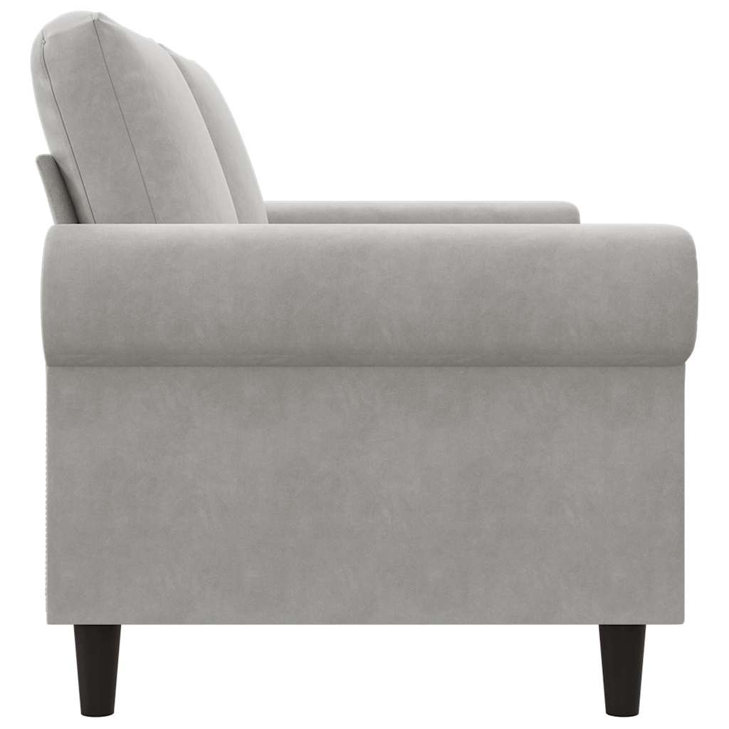 2-Seater Sofa Light Grey 140 cm Velvet