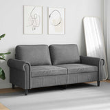 2-Seater Sofa Dark Grey 140 cm Velvet