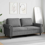 2-Seater Sofa Dark Grey 140 cm Velvet
