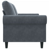 2-Seater Sofa Dark Grey 140 cm Velvet - 45-Degree Angle
