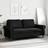 2-Seater Sofa Black 140 cm Velvet