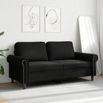 2-Seater Sofa Black 140 cm Velvet