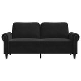 2-Seater Sofa Black 140 cm Velvet - Top-Down View