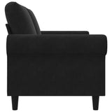 2-Seater Sofa Black 140 cm Velvet - 45-Degree Angle