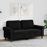 2-Seater Sofa Black 140 cm Velvet