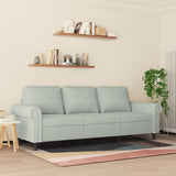3-Seater Sofa Light Grey 180 cm Velvet - Side View