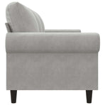 3-Seater Sofa Light Grey 180 cm Velvet