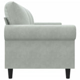 3-Seater Sofa Light Grey 180 cm Velvet - 45-Degree Angle