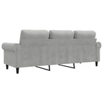 3-Seater Sofa Light Grey 180 cm Velvet