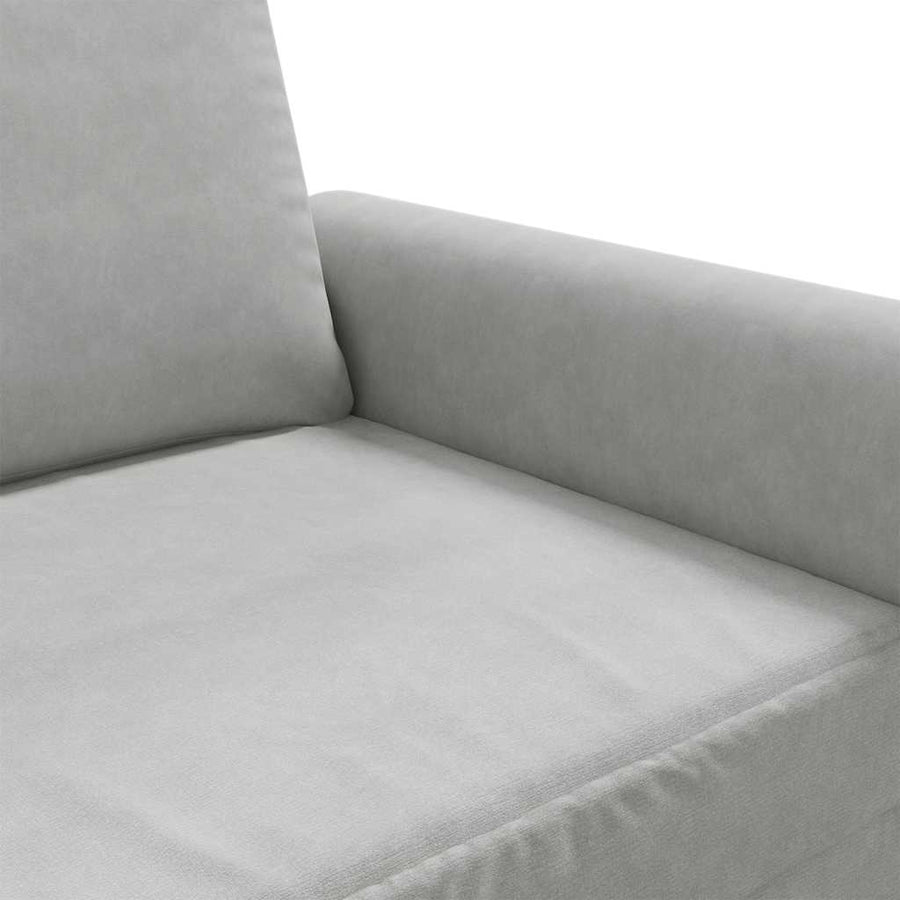 3-Seater Sofa Light Grey 180 cm Velvet