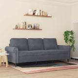 3-Seater Sofa Dark Grey 180 cm Velvet - Side View