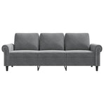 3-Seater Sofa Dark Grey 180 cm Velvet