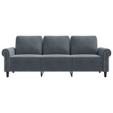 3-Seater Sofa Dark Grey 180 cm Velvet - Top-Down View