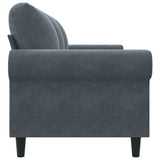 3-Seater Sofa Dark Grey 180 cm Velvet - 45-Degree Angle