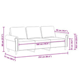 3-Seater Sofa Dark Grey 180 cm Velvet