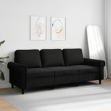 3-Seater Sofa Black 180 cm Velvet