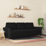 3-Seater Sofa Black 180 cm Velvet - Side View
