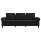 3-Seater Sofa Black 180 cm Velvet - Top-Down View