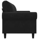 3-Seater Sofa Black 180 cm Velvet - 45-Degree Angle