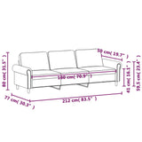 3-Seater Sofa Black 180 cm Velvet - Extra Image