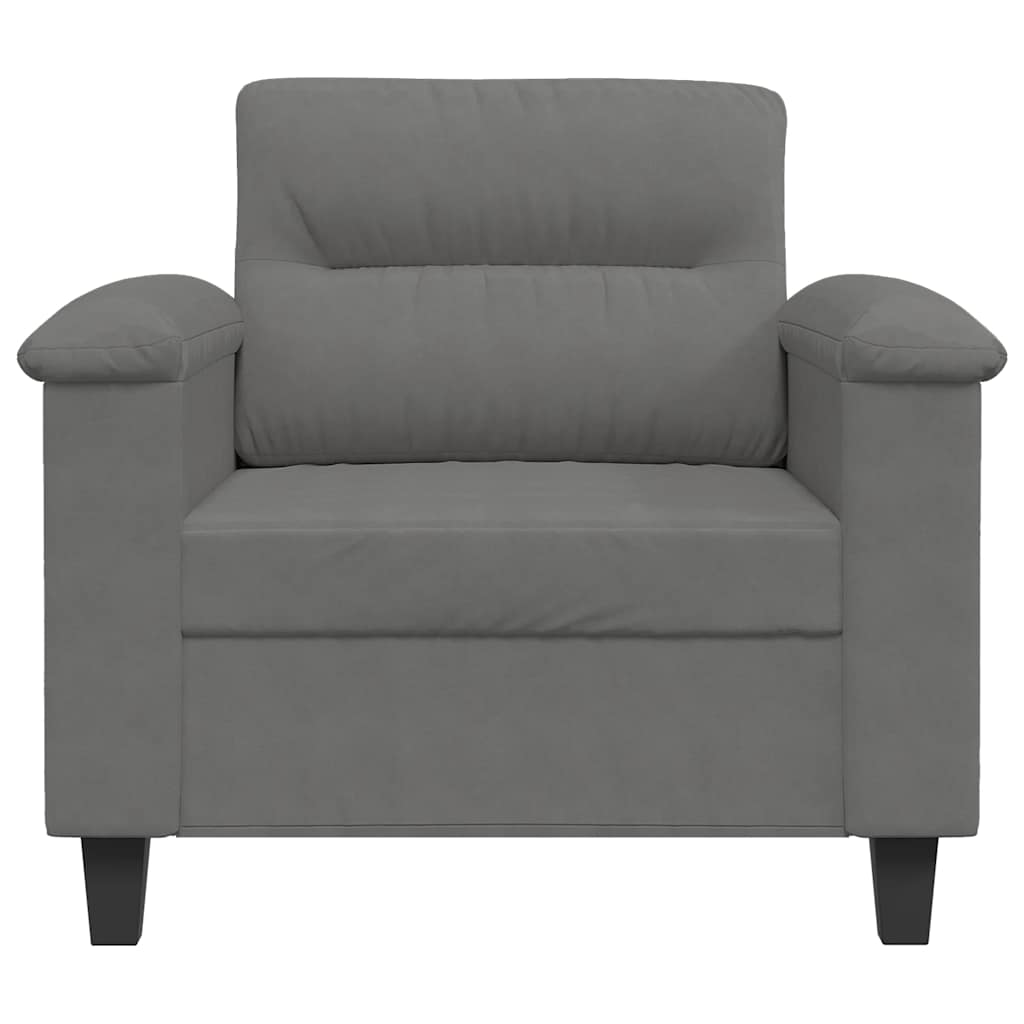 Sofa Chair Dark Grey 60 cm Microfibre Fabric