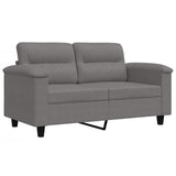 2-Seater Sofa Dark Grey 120 cm Microfibre Fabric