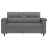 2-Seater Sofa Dark Grey 120 cm Microfibre Fabric - Side View