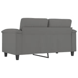 2-Seater Sofa Dark Grey 120 cm Microfibre Fabric - 45-Degree Angle