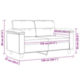 2-Seater Sofa Dark Grey 120 cm Microfibre Fabric