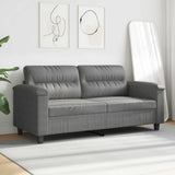2-Seater Sofa Dark Grey 140 cm Microfibre Fabric