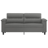 2-Seater Sofa Dark Grey 140 cm Microfibre Fabric - Side View