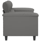 2-Seater Sofa Dark Grey 140 cm Microfibre Fabric - Top-Down View