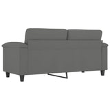 2-Seater Sofa Dark Grey 140 cm Microfibre Fabric - 45-Degree Angle
