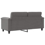 2-Seater Sofa Dark Grey 140 cm Microfibre Fabric