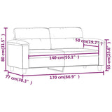 2-Seater Sofa Dark Grey 140 cm Microfibre Fabric - Low Angle