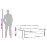 2-Seater Sofa Dark Grey 140 cm Microfibre Fabric