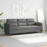 3-Seater Sofa Dark Grey 180 cm Microfibre Fabric - Front View