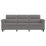 3-Seater Sofa Dark Grey 180 cm Microfibre Fabric - Top-Down View