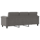 3-Seater Sofa Dark Grey 180 cm Microfibre Fabric - Rear View