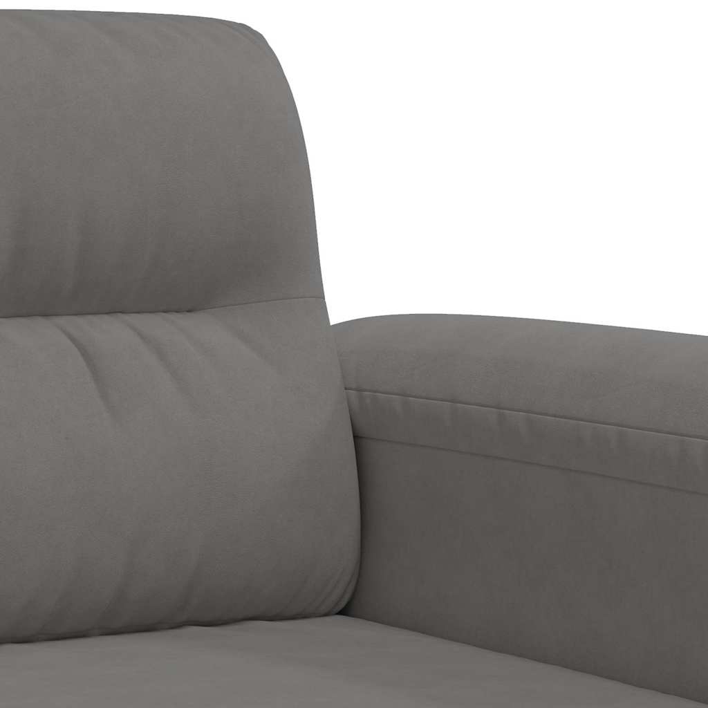 3-Seater Sofa Dark Grey 180 cm Microfibre Fabric
