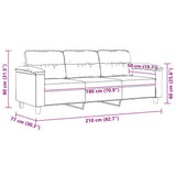 3-Seater Sofa Dark Grey 180 cm Microfibre Fabric - Extra Image