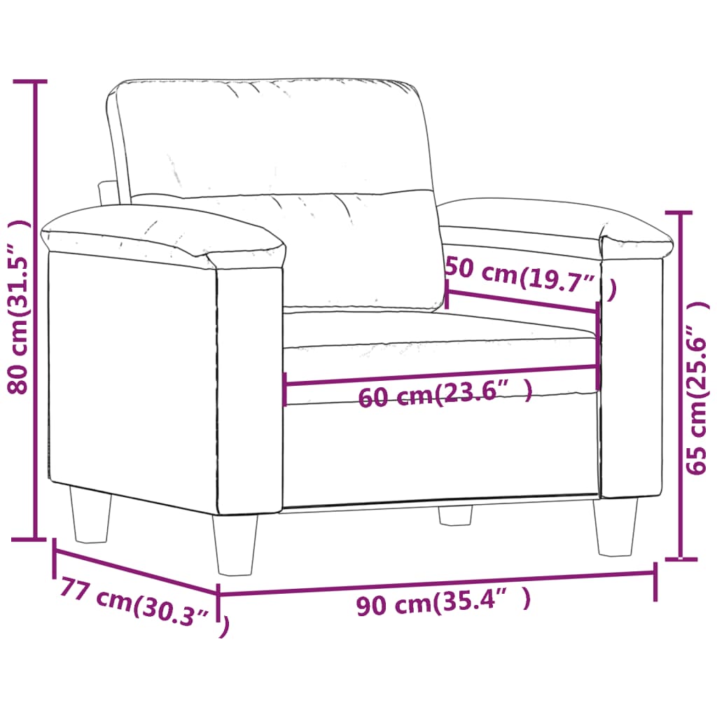 Sofa Chair Black 60 cm Faux Leather