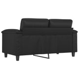 2-Seater Sofa Black 120 cm Faux Leather - 45-Degree Angle