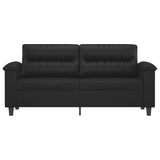 2-Seater Sofa Black 140 cm Faux Leather - Side View