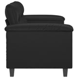 2-Seater Sofa Black 140 cm Faux Leather - Top-Down View