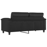 2-Seater Sofa Black 140 cm Faux Leather - 45-Degree Angle