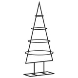 Metal Christmas Tree for Decoration Black 60 cm - Front View