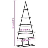 Metal Christmas Tree for Decoration Black 60 cm - Close-Up Angle
