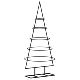 Metal Christmas Tree for Decoration Black 90 cm - Front View