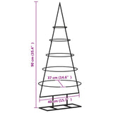 Metal Christmas Tree for Decoration Black 90 cm - Close-Up Angle